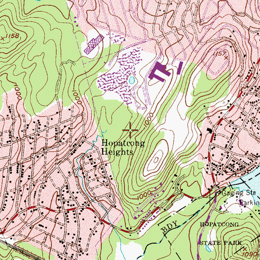 Topographic Map of Hopatcong Middle School, NJ