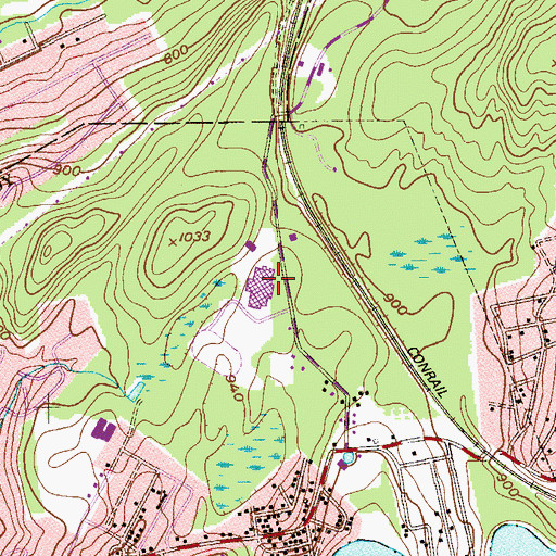 Topographic Map of Lenape Valley Regional High School, NJ