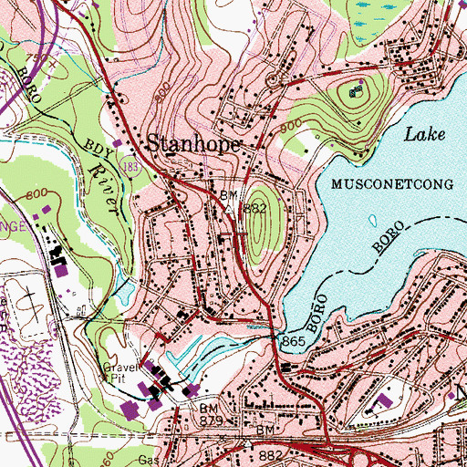 Topographic Map of Linden Avenue Elementary School, NJ