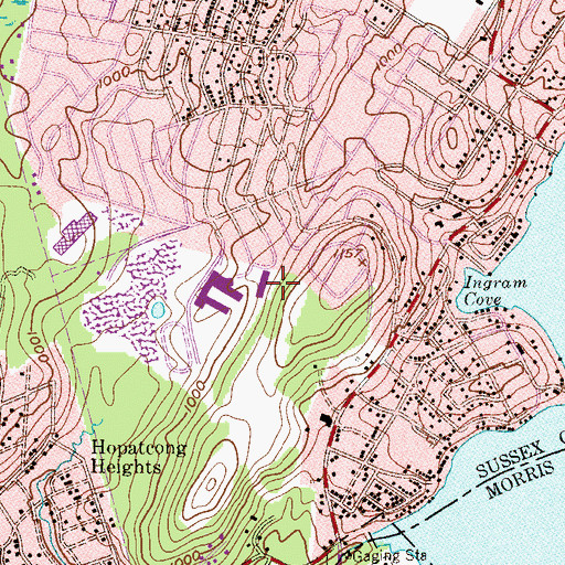 Topographic Map of Tulsa Trail Elementary School, NJ
