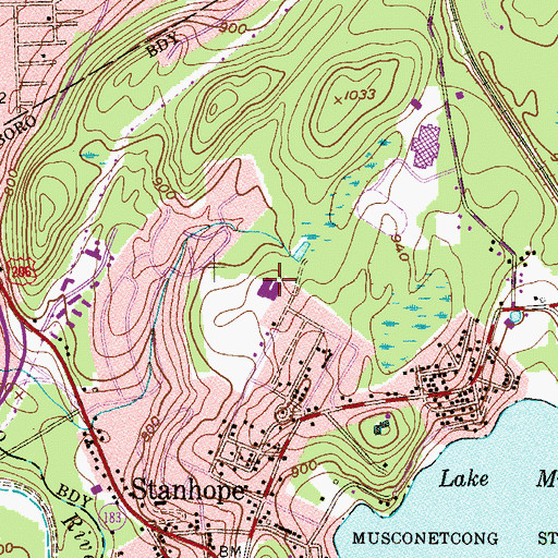Topographic Map of Valley Road Elementary School, NJ