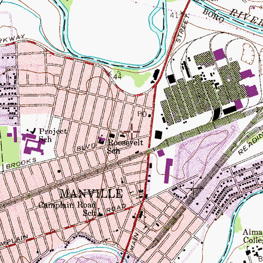 Topographic Map of Christ the King Roman Catholic Church, NJ