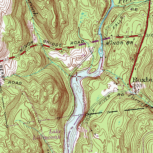 Topographic Map of Camp Brook, CT