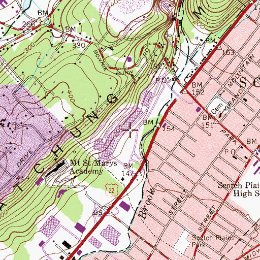 Topographic Map of Blue Star Shopping Center, NJ