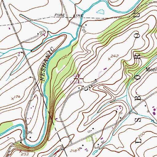 Topographic Map of Hillsborough Country Club, NJ