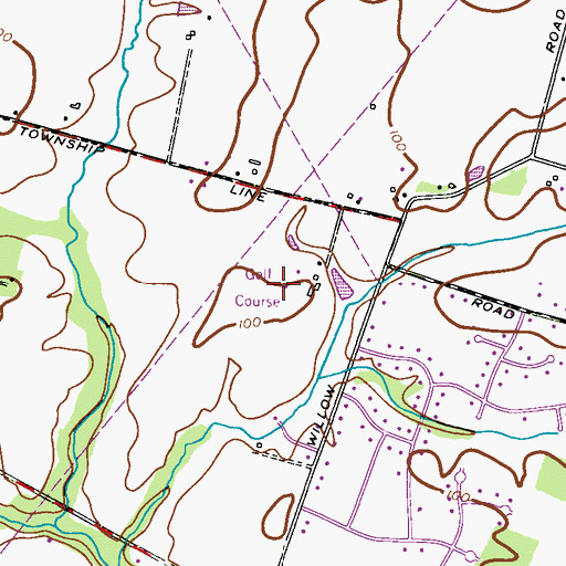 Topographic Map of Pine Brook Country Club, NJ