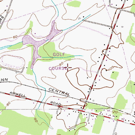 Topographic Map of Spooky Brook Golf Course, NJ