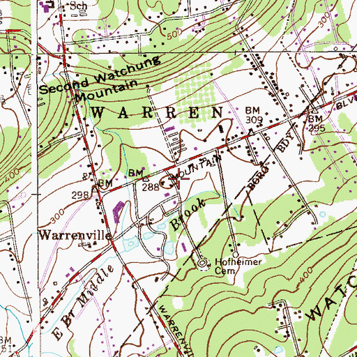 Topographic Map of Warren Township Municipal Building Complex, NJ