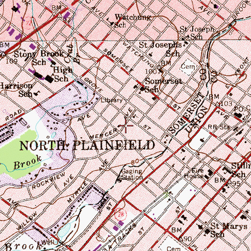 Topographic Map of Church of the Holy Cross, NJ