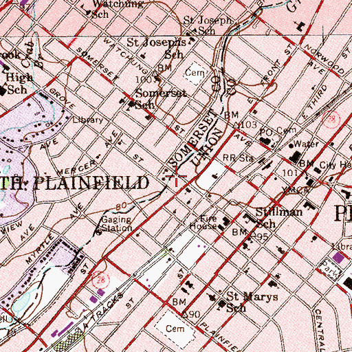 Topographic Map of Community Baptist Church, NJ