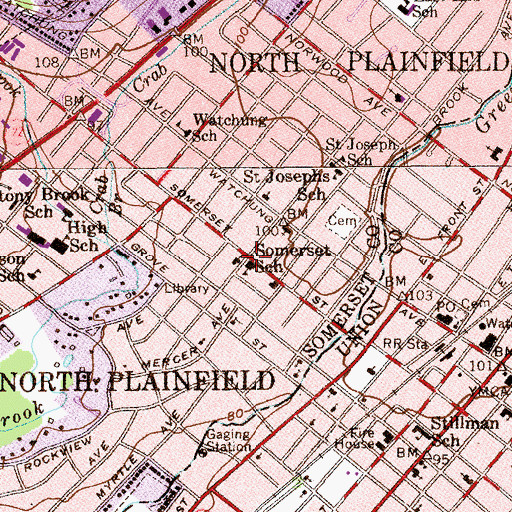 Topographic Map of Covenant United Methodist Church, NJ
