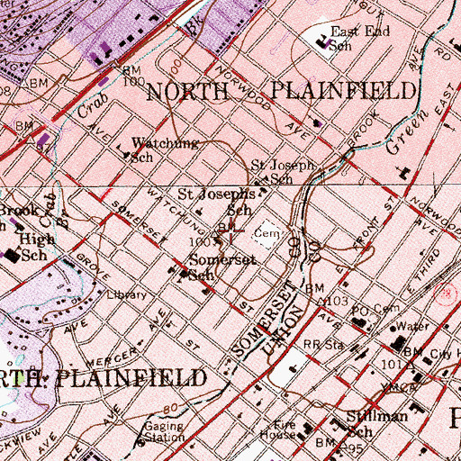 Topographic Map of Saint Joseph's Church, NJ
