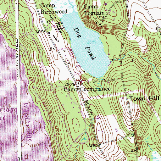 Topographic Map of Camp Cochipianee, CT