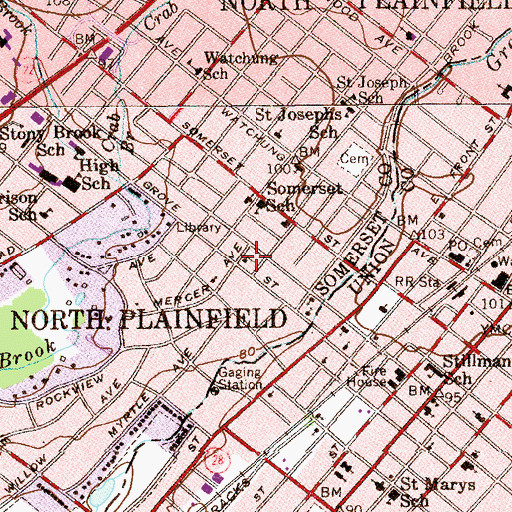 Topographic Map of Saint Peter's Evangelical Lutheran Church, NJ