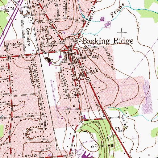 Topographic Map of Saint Mark's Episcopal Church, NJ