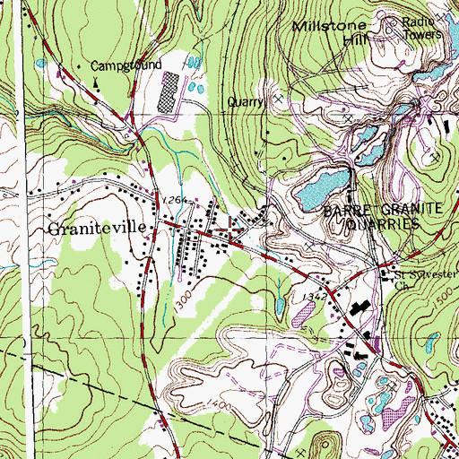 Topographic Map of First Presbyterian Church, VT