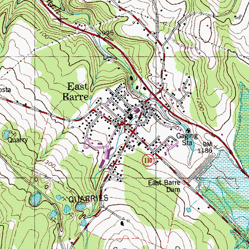 Topographic Map of Congregational Church of East Barre, VT