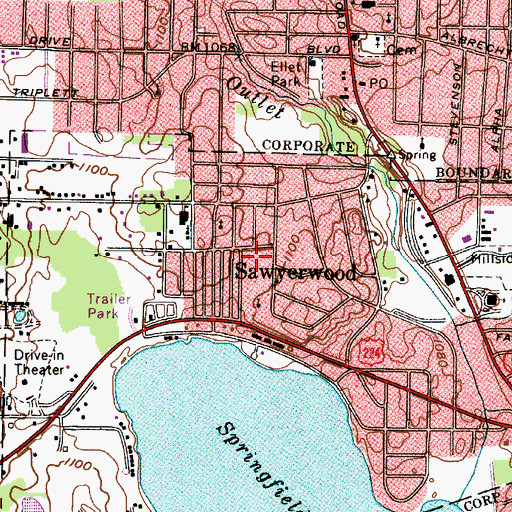 Topographic Map of Sawyerwood Post Office (historical), OH
