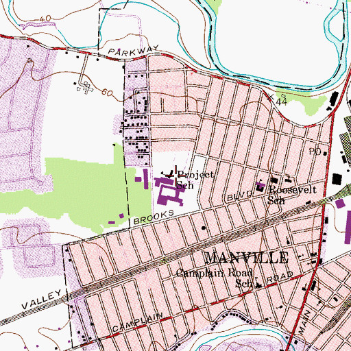 Topographic Map of Alexander Batcho Intermediate School, NJ