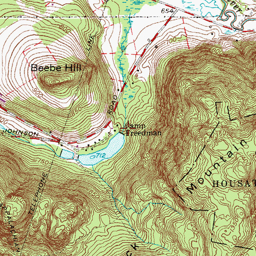 Topographic Map of Camp Freedman, CT