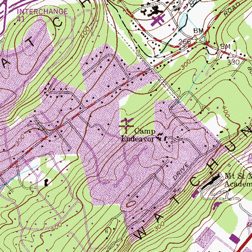 Topographic Map of Bayberry Elementary School, NJ