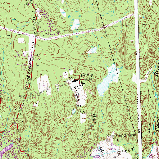 Topographic Map of Camp Hadar, CT