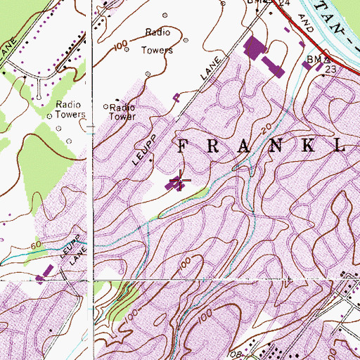 Topographic Map of Conerly Road Elementary School, NJ