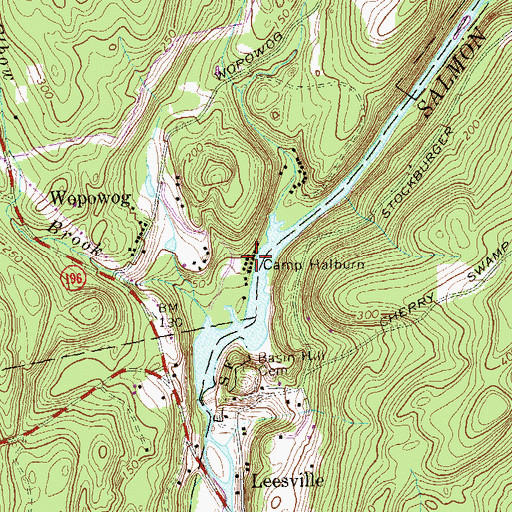 Topographic Map of Camp Halburn, CT