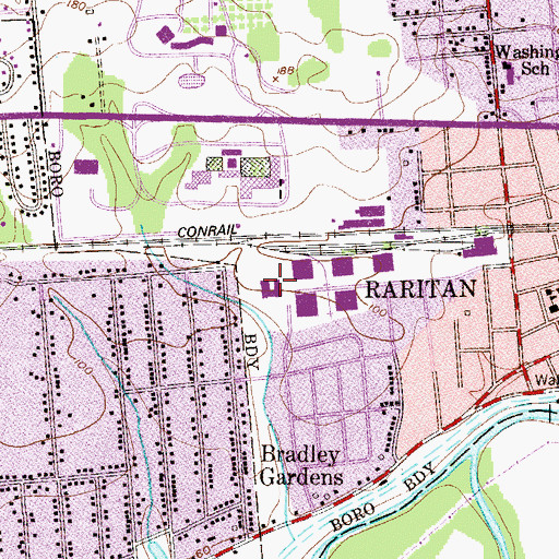 Topographic Map of John F Kennedy Primary School, NJ