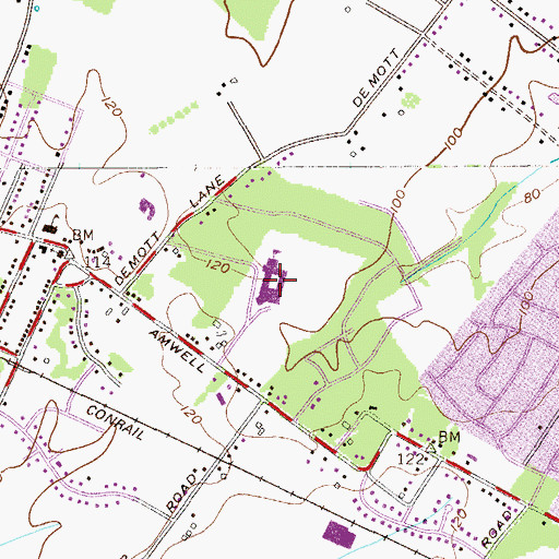 Topographic Map of Sampson G Smith Intermediate School, NJ