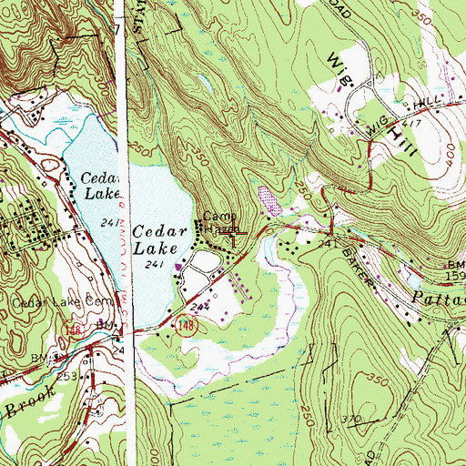 Topographic Map of Camp Hazen, CT
