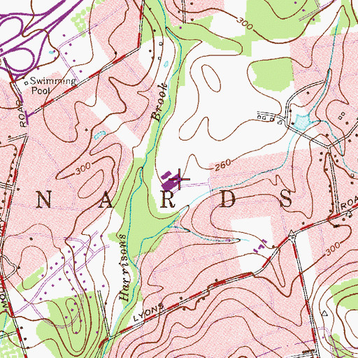 Topographic Map of William Annin Middle School, NJ