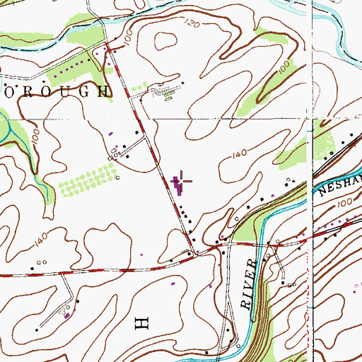 Topographic Map of Woodfern Elementary School, NJ