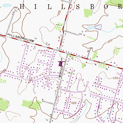Topographic Map of Woods Road Elementary School, NJ