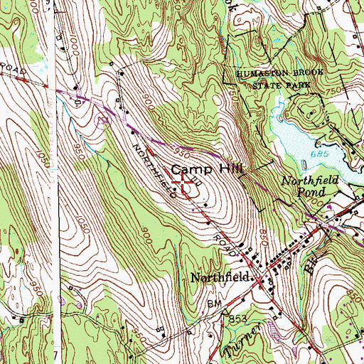 Topographic Map of Camp Hill, CT