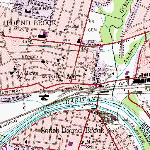 Topographic Map of Saint Joseph's Roman Catholic Church, NJ