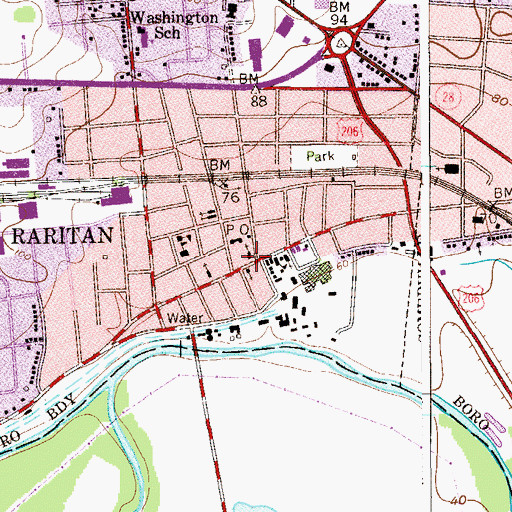 Topographic Map of Third Reformed Church, NJ