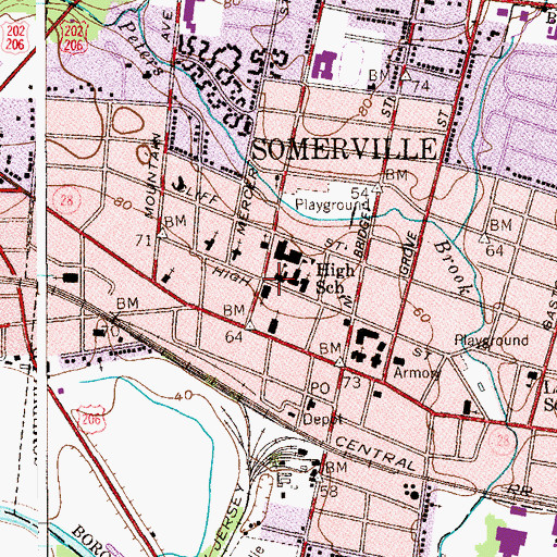 Topographic Map of Church of the Immaculate Conception, NJ