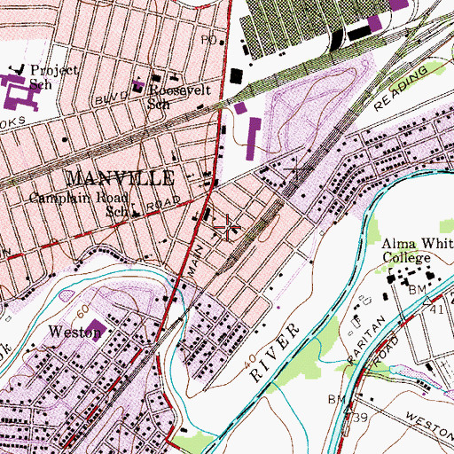 Topographic Map of Pillar of Fire Church, NJ