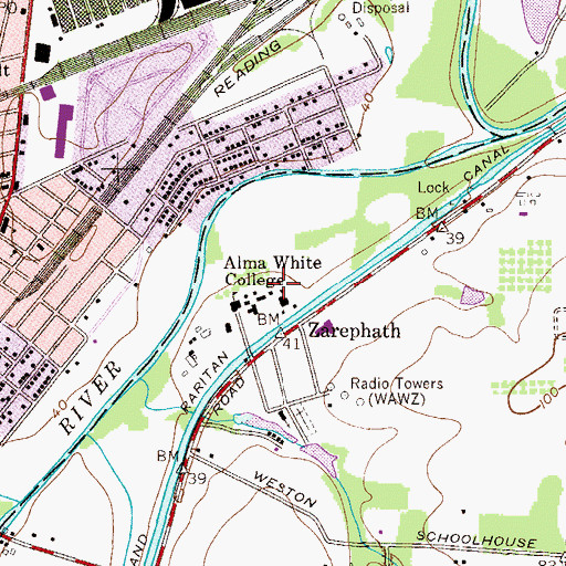 Topographic Map of Ray B White Memorial Chapel (historical), NJ