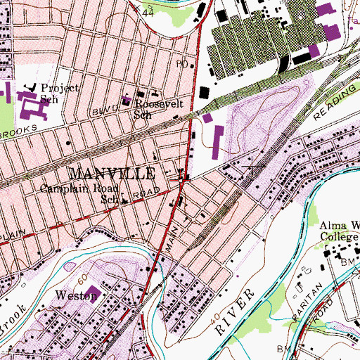 Topographic Map of Sacred Heart Convent (historical), NJ
