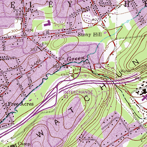 Topographic Map of Saint Mary's Roman Catholic Church, NJ