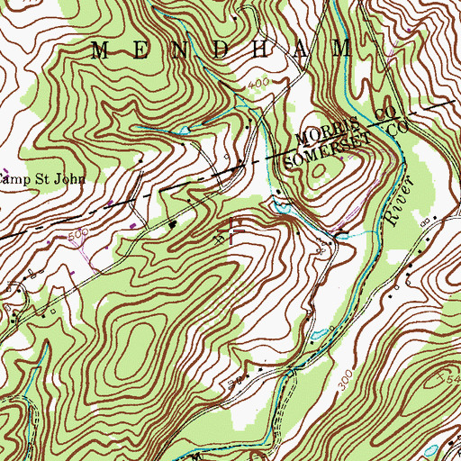 Topographic Map of Iron Mine, NJ