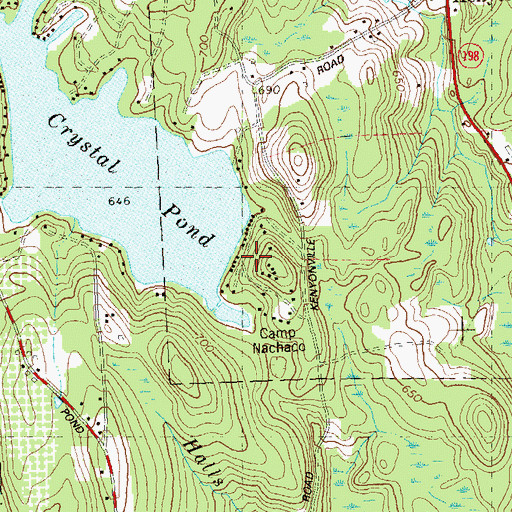 Topographic Map of Camp Keemosahbee, CT