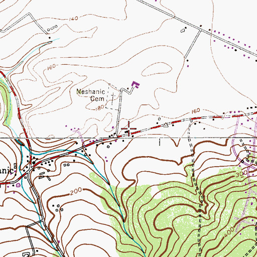 Topographic Map of Neshanic School (historical), NJ