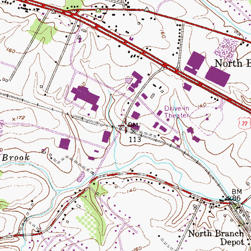 Topographic Map of Lanes Crossing (historical), NJ
