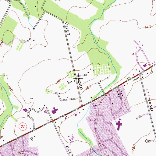 Topographic Map of Bunker Hill, NJ