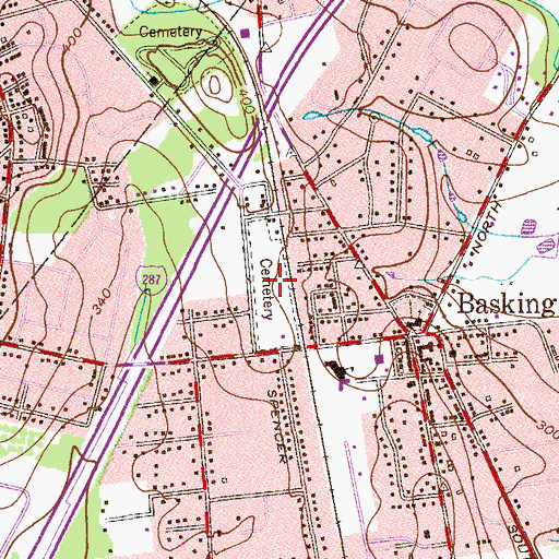 Topographic Map of Evergreen Cemetery, NJ