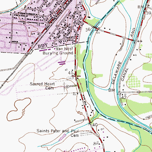 Topographic Map of Holy Ghost Carpatho - Russian Orthodox Cemetery, NJ