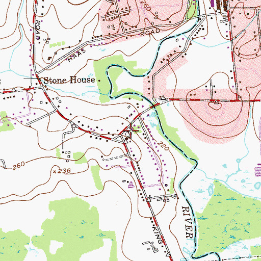 Topographic Map of Millington Baptist Cemetery, NJ